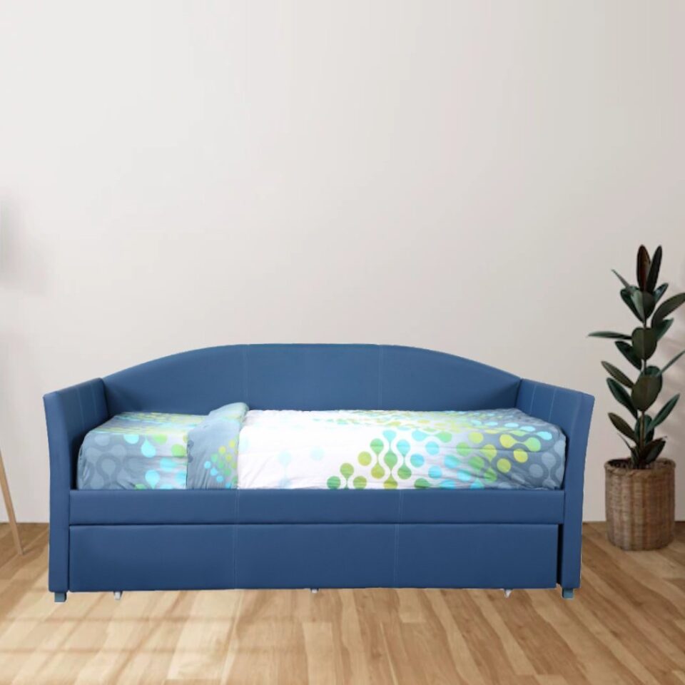 VELORA Faux Leather Daybed with Trundle