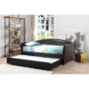 VELORA Faux Leather Daybed with Trundle