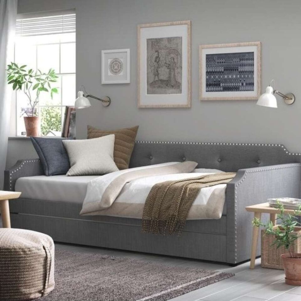 TAVIRA Upholstered Daybed with Trundle