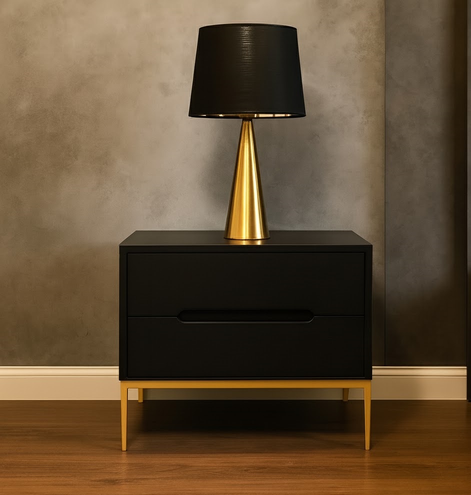 Luxury Lagoon 5-Piece Black & Gold Bedroom Set