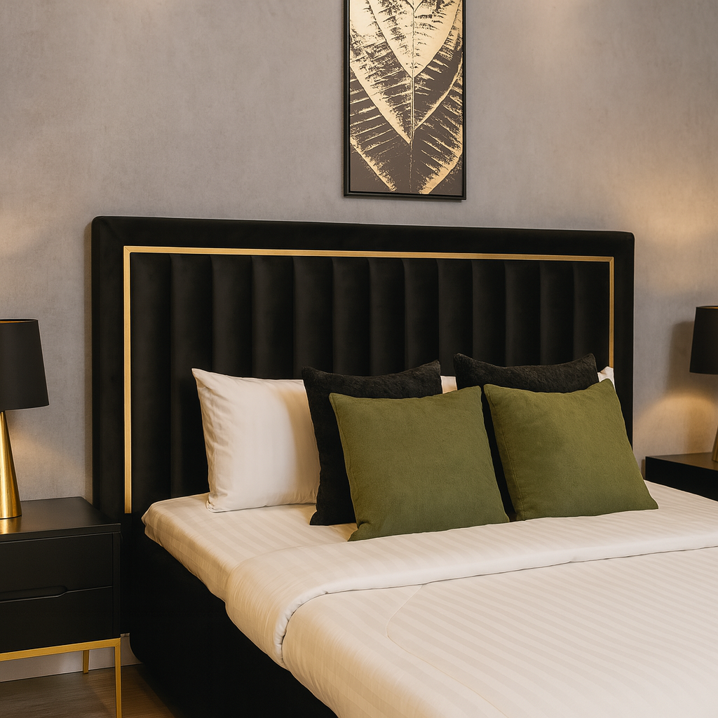 Luxury Lagoon 5-Piece Black & Gold Bedroom Set