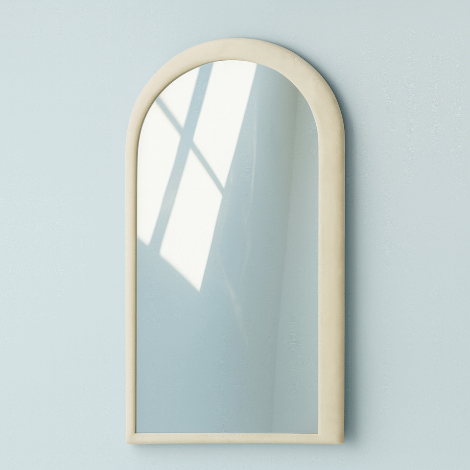 Haley Fabric Frame Arch Mirror