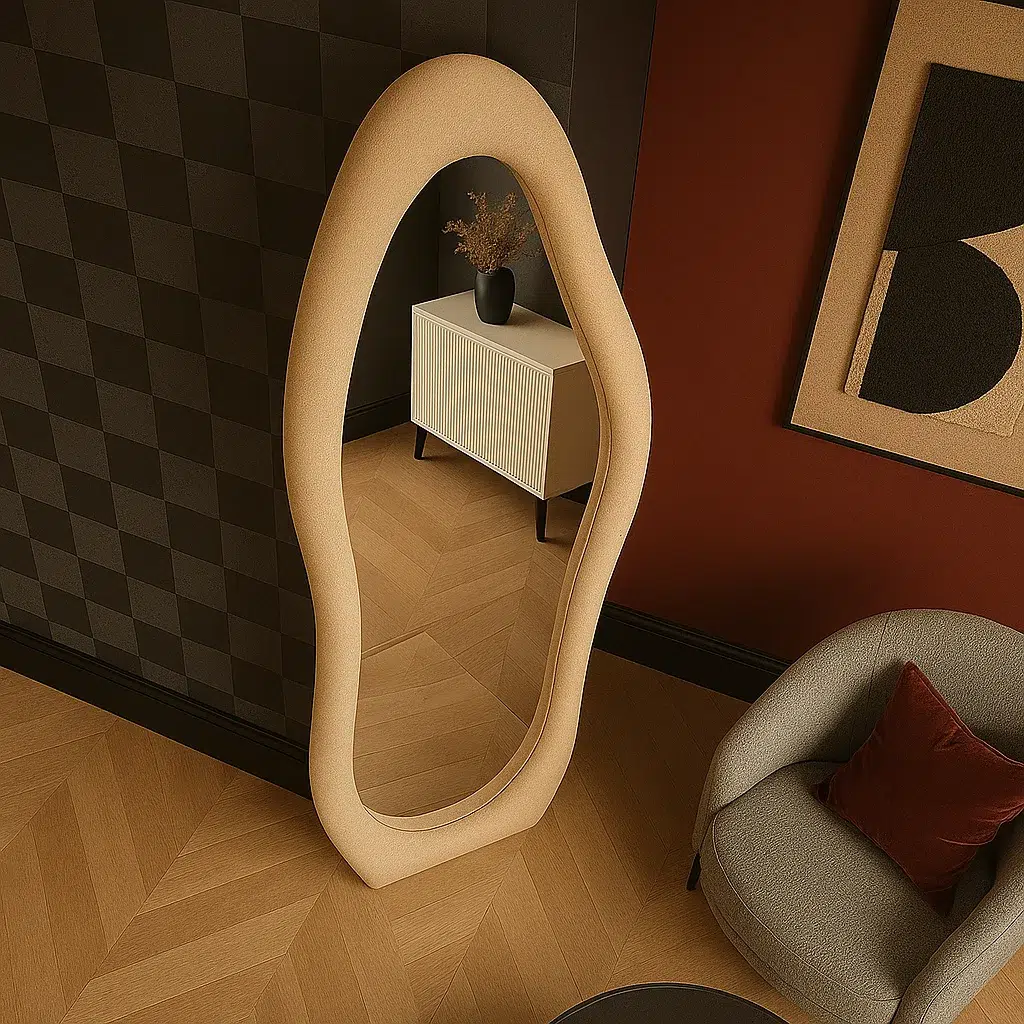 Grandeur Vertical Wall Mirror Cream