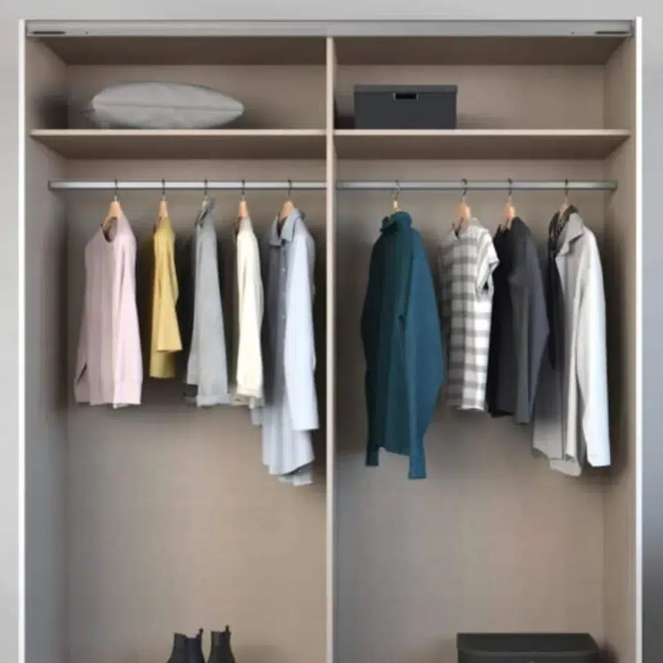 Rauch Grey Sliding Wardrobe  Modern Bedroom Storage…