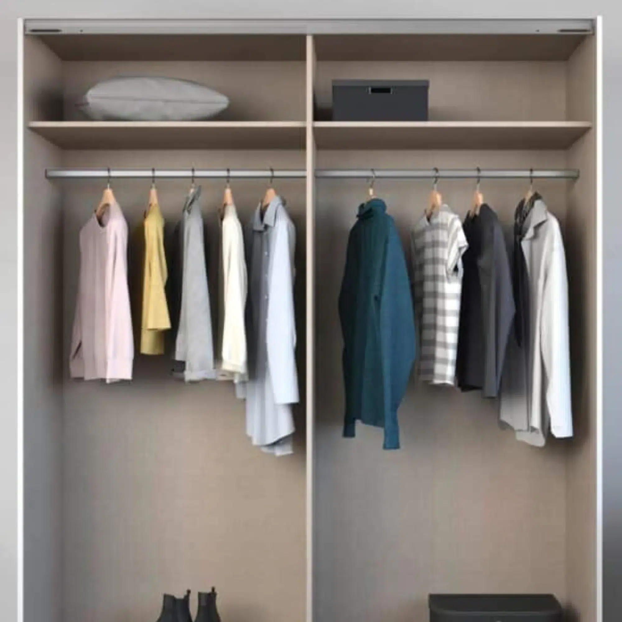 Rauch Grey Sliding Wardrobe  Modern Bedroom Storage