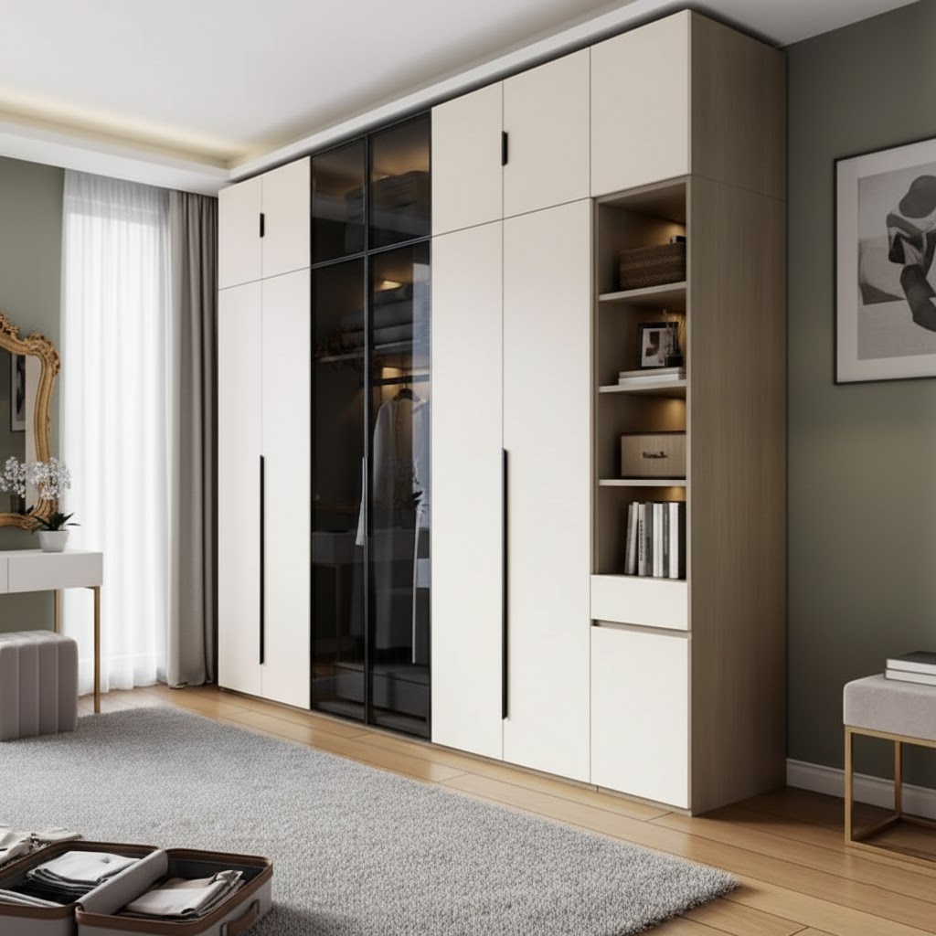Modern Modular Wardrobe with Shelves & Full Storage System
