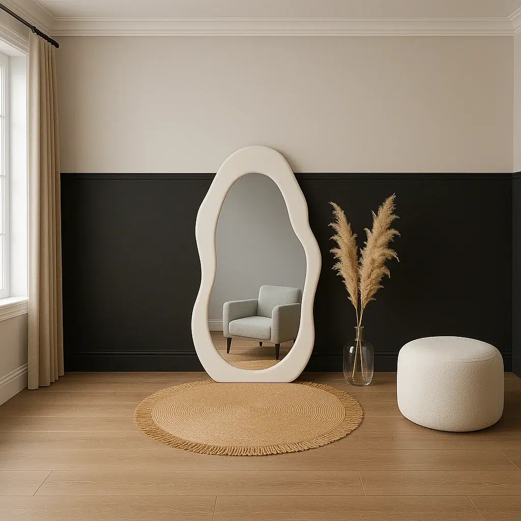 Roxana Off-White Squiggly Wall Mirror