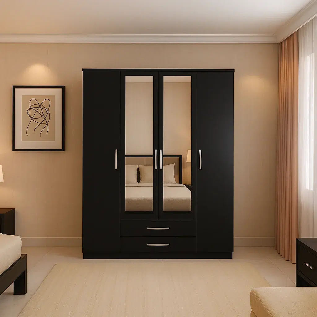 4 Door Wardrobe with Shelves & Storage