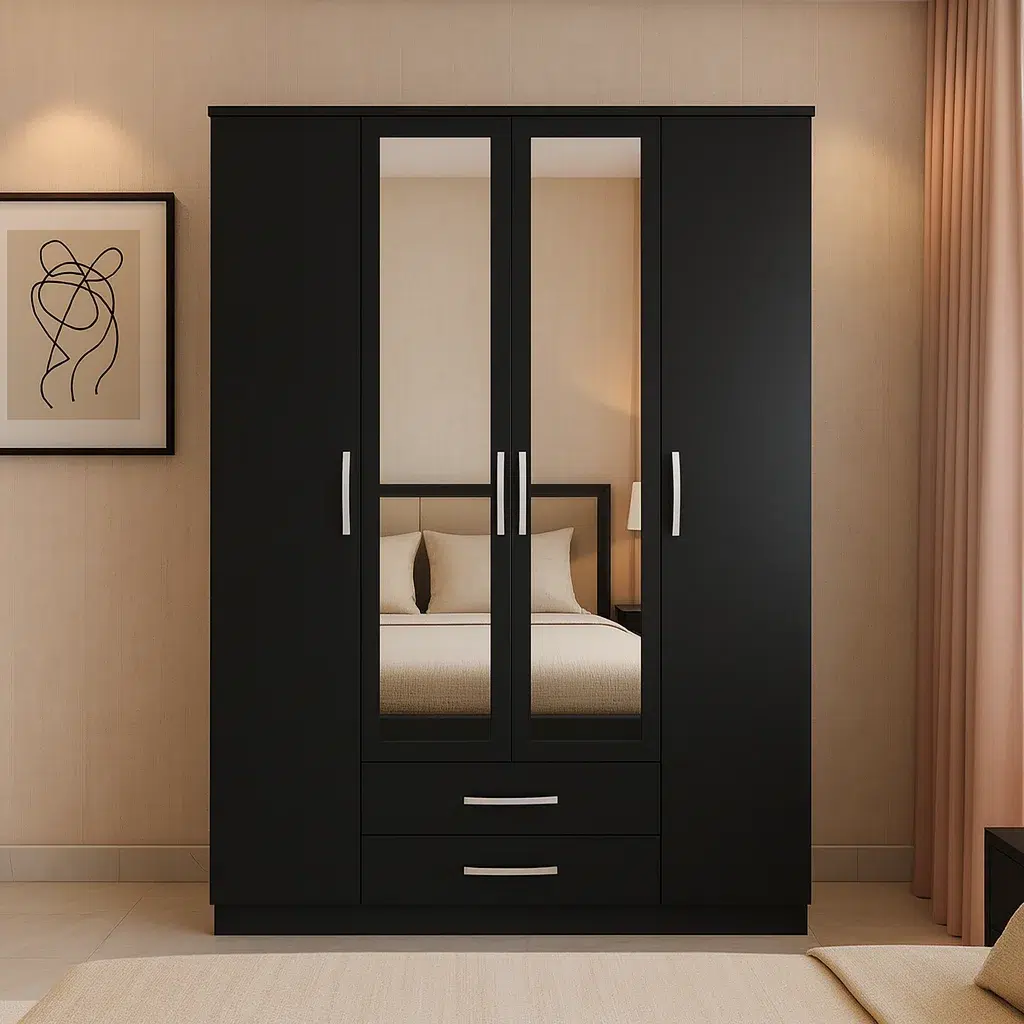 4 Door Wardrobe with Shelves & Storage