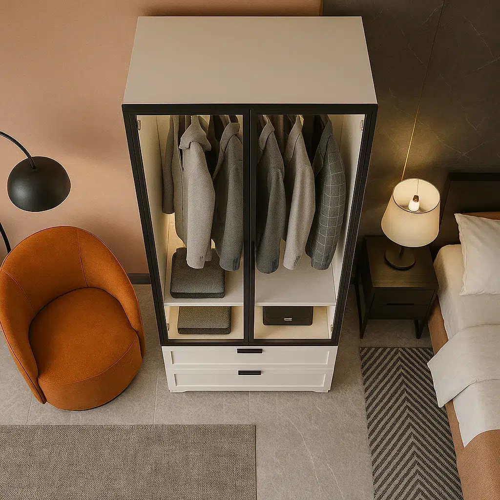 Modern Wardrobe with Glass Doors