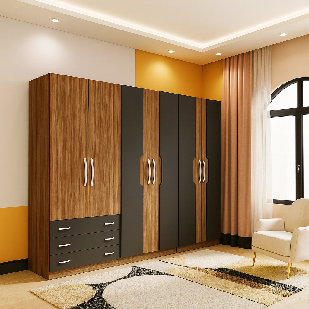 Series 4 Door Wooden Wardrobe