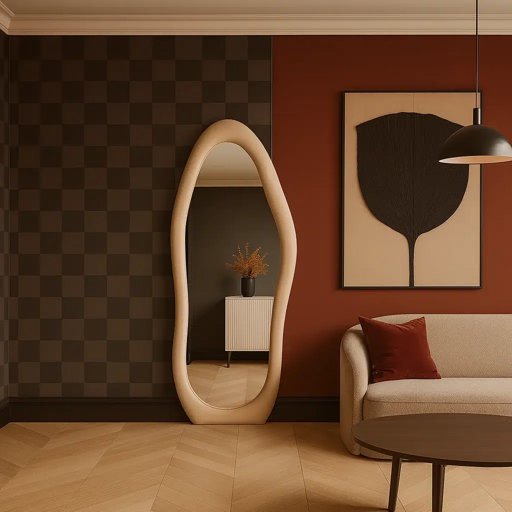 Grandeur Vertical Wall Mirror Cream