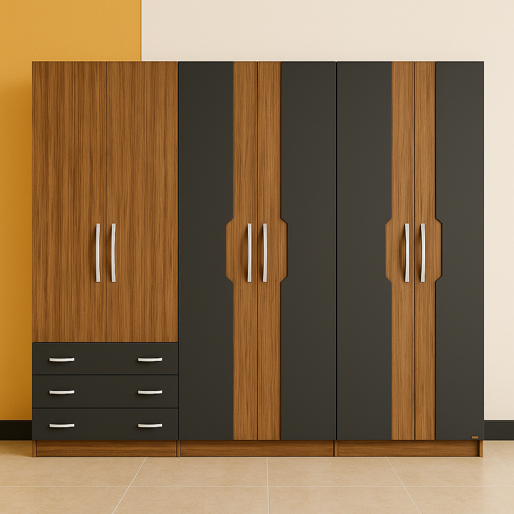 Series 4 Door Wooden Wardrobe