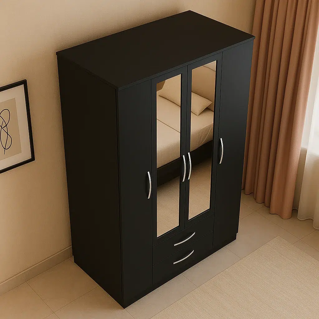 4 Door Wardrobe with Shelves & Storage