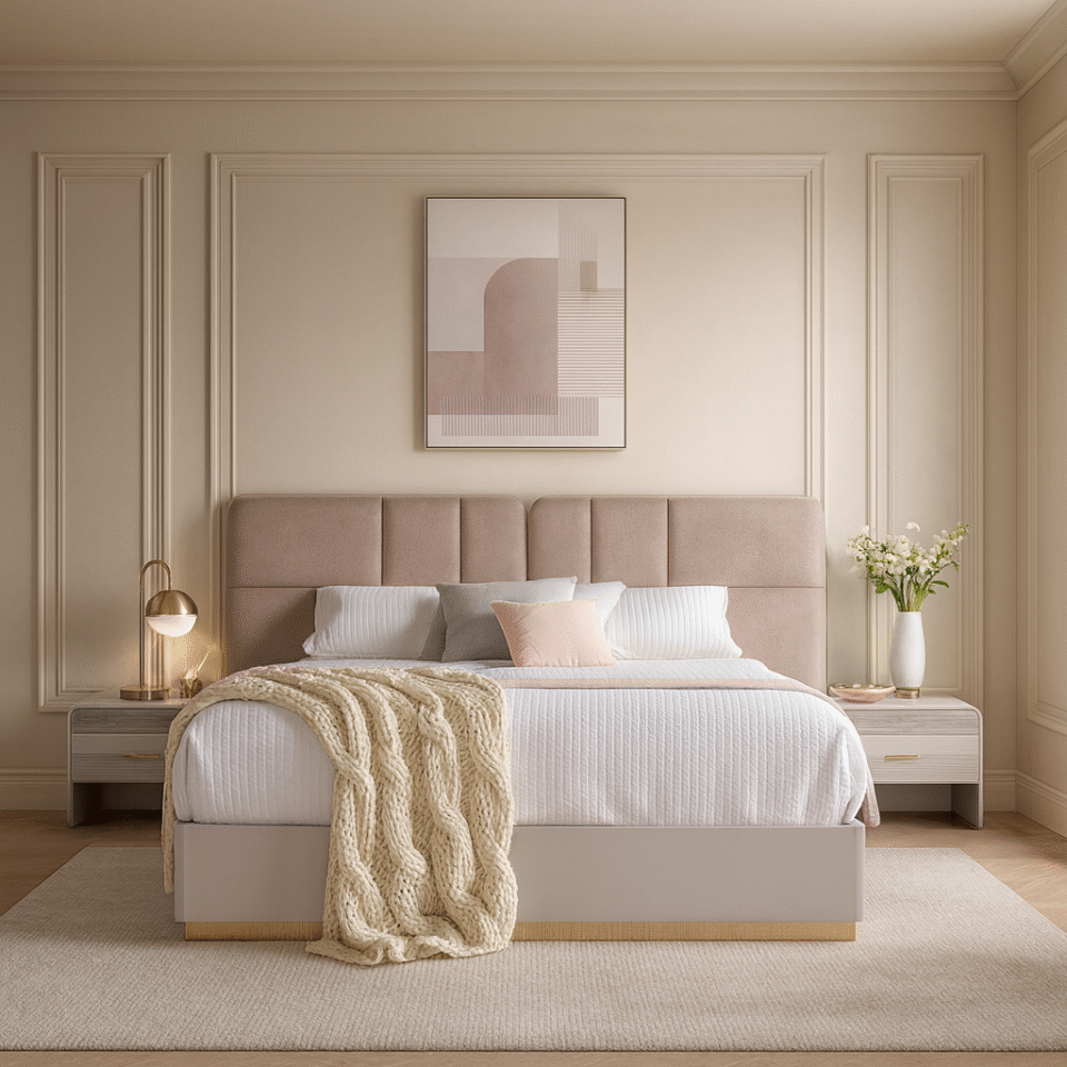 Luxury Nova 5-Piece Beige Modern Bedroom Set…