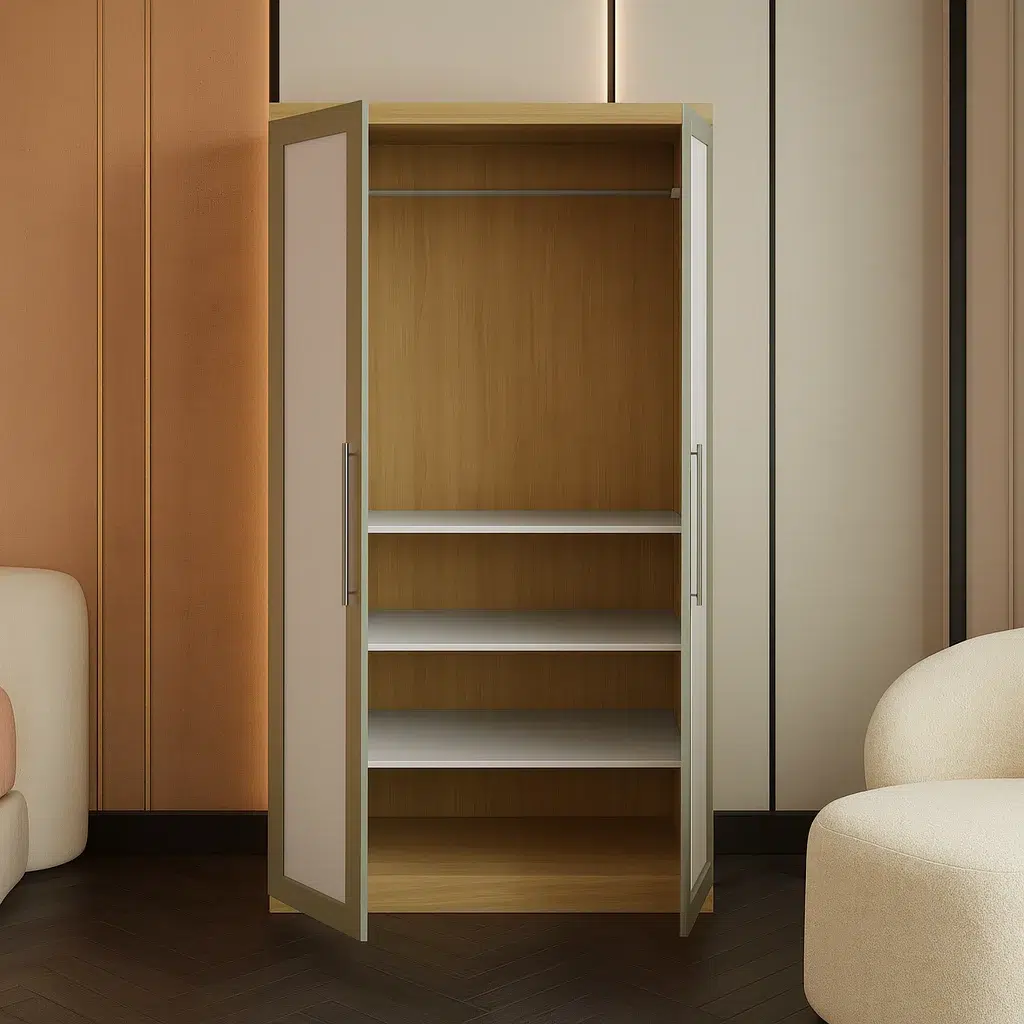 2 Door Wooden Wardrobe