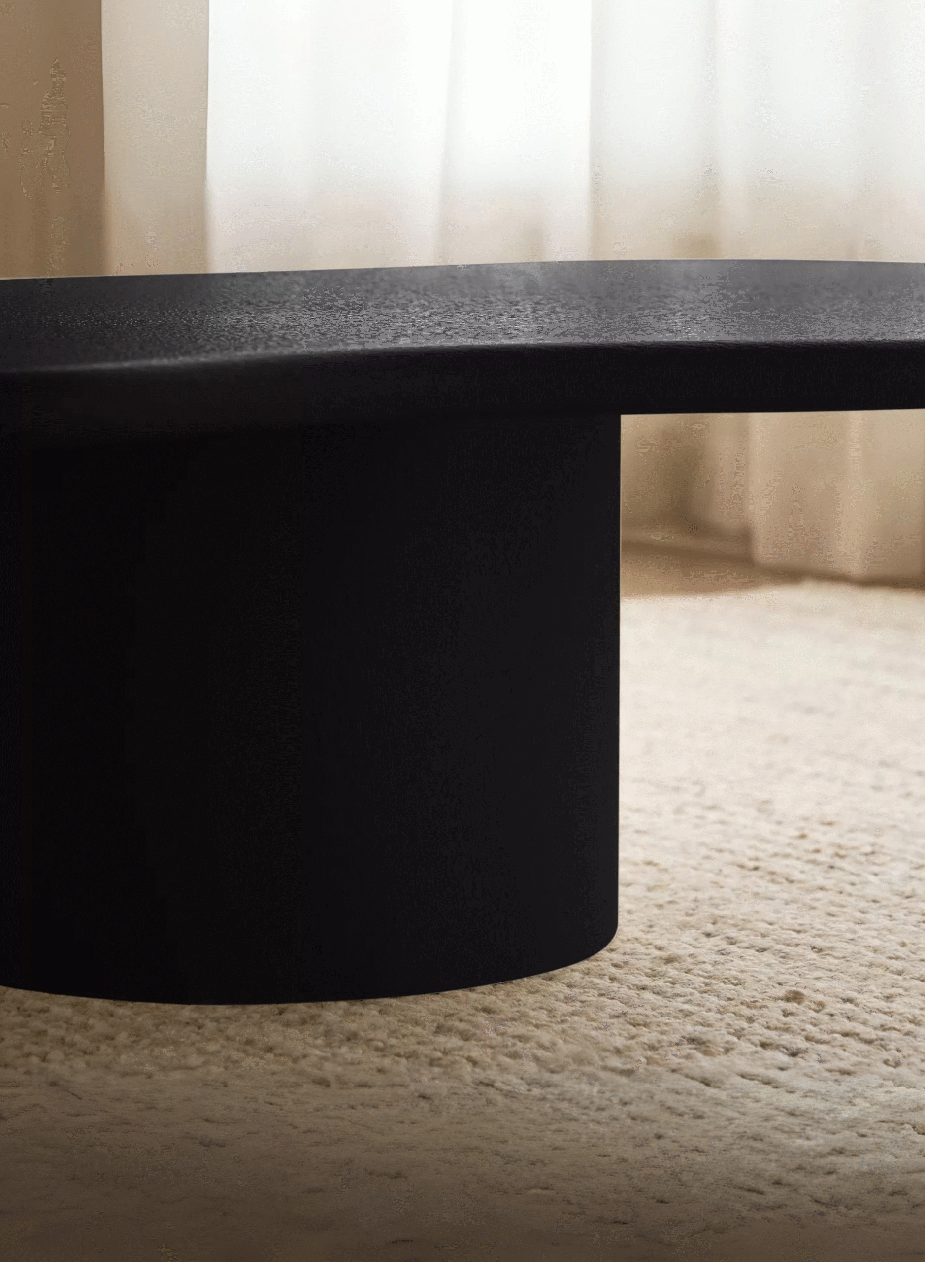 Luxury Black Cloud-Shape Coffee Table |  Modern Pedestal Style
