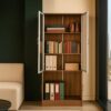Modern Glass Door Wooden Wardrobe with Storage