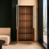 Modern Glass Door Wooden Wardrobe with Storage