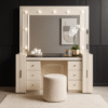 Luxury Verona 5-Piece Beige Bedroom Set with Vanity Mirror