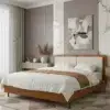 Calm Arc Two-Tone Upholstered Bed