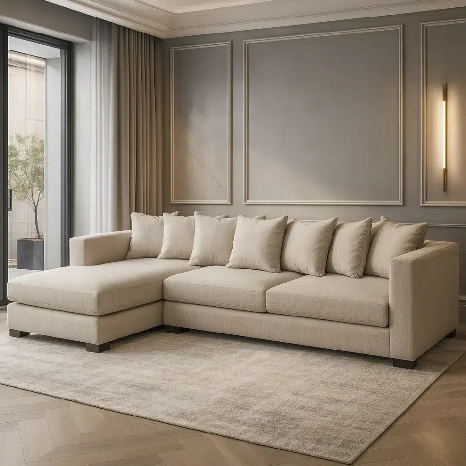 Caspian Luxe Sectional Sofa – Modern L-Shaped Sofa…
