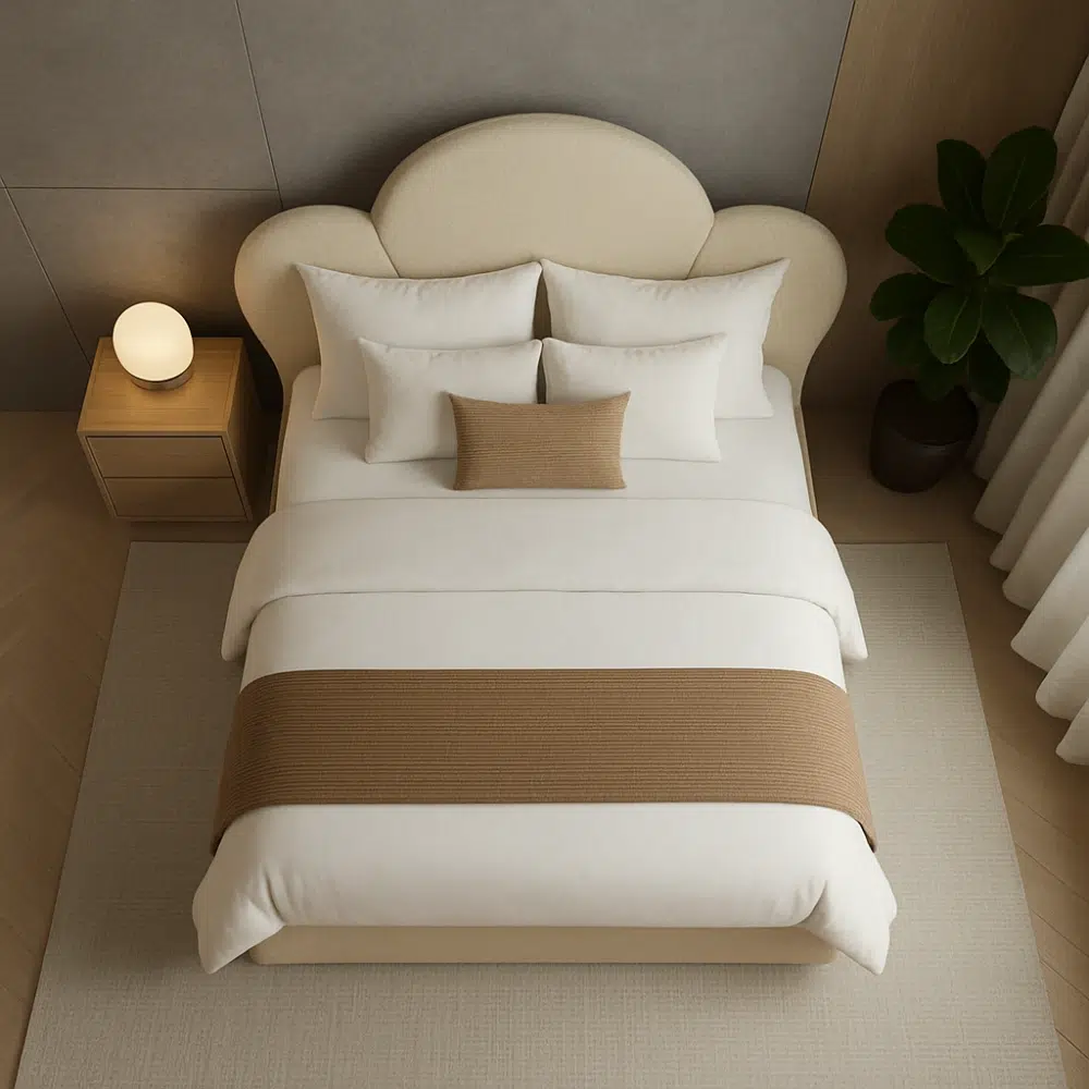 Flow Bouclé Cloud Headboard Bed