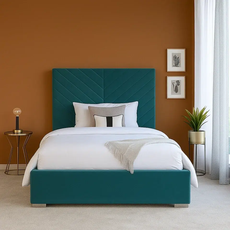 Crestora Velvet Bed
