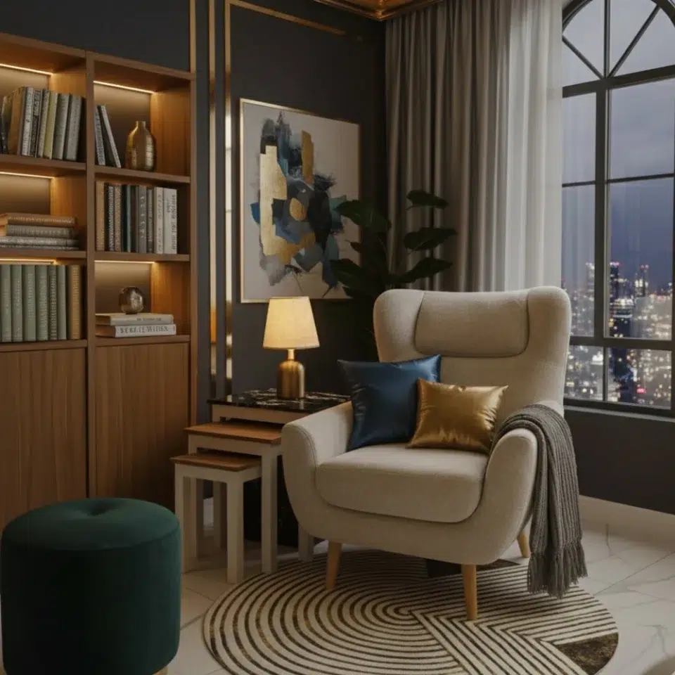 Modern Cozy Wingback Armchair