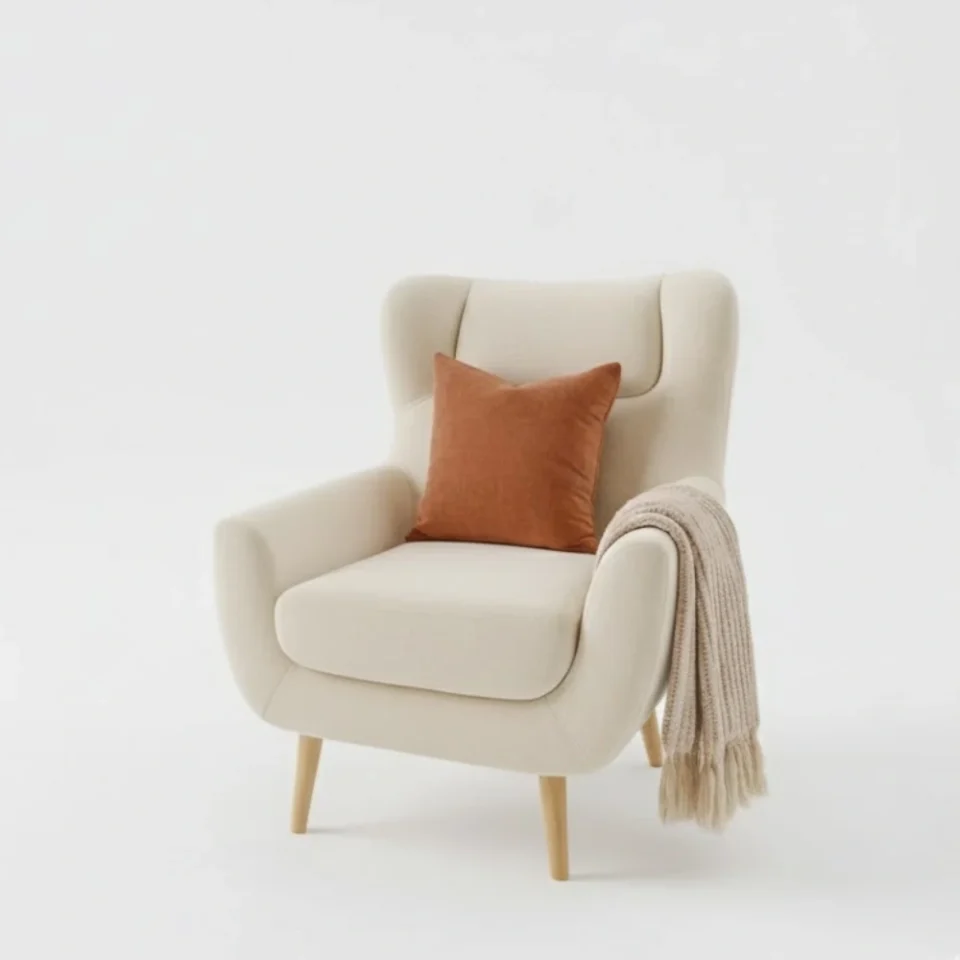 Modern Cozy Wingback Armchair