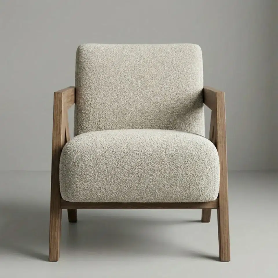 Modern Nordic Wooden Armchair