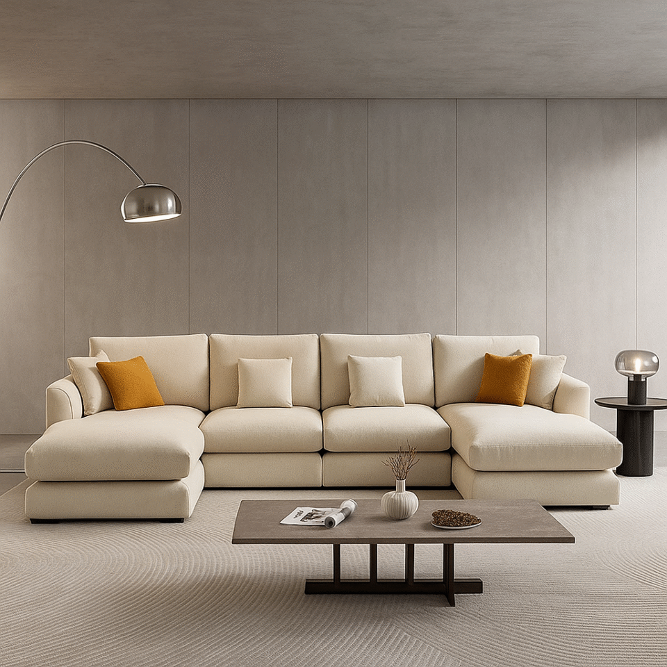 Premium Feather U Sectional 5-Seater Sofa…