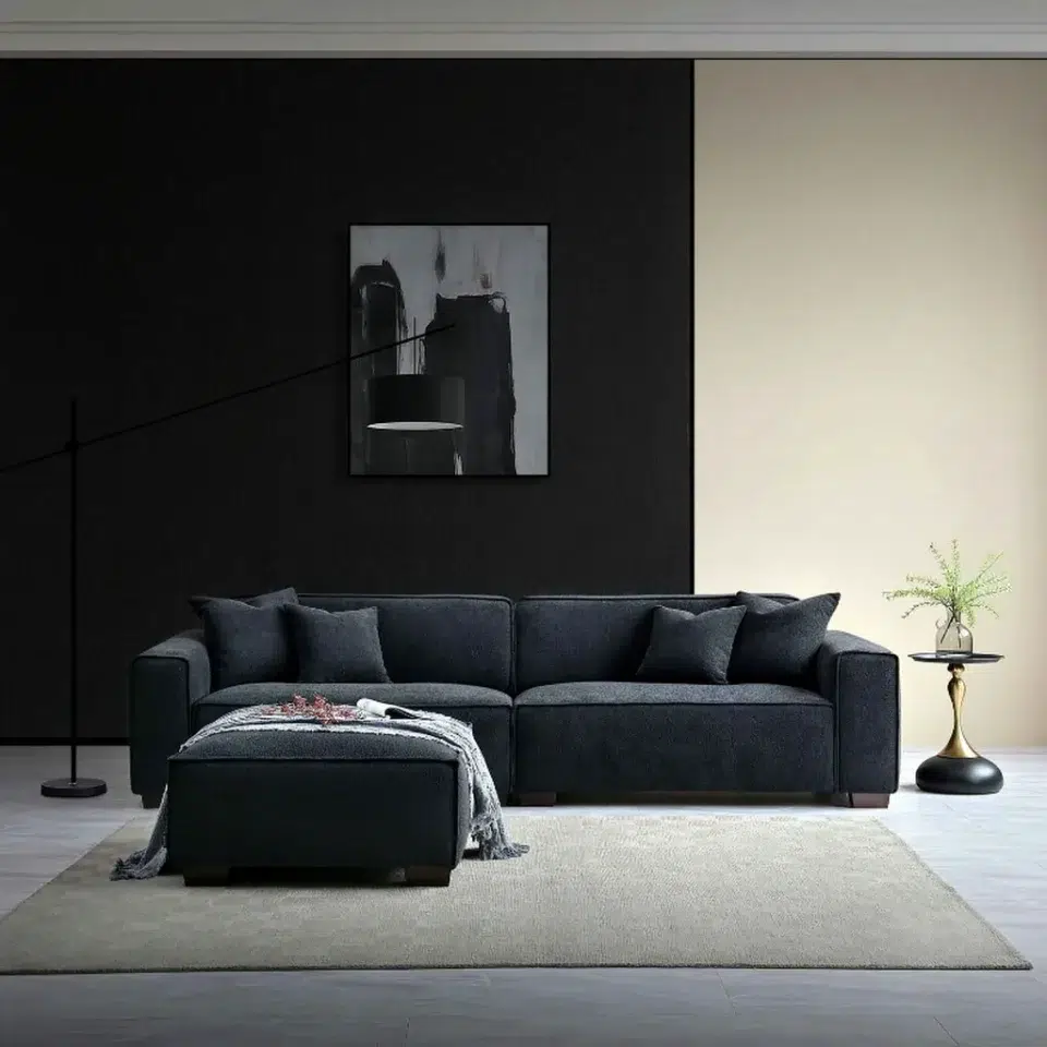 Shadowline Bouclé Sofa Set