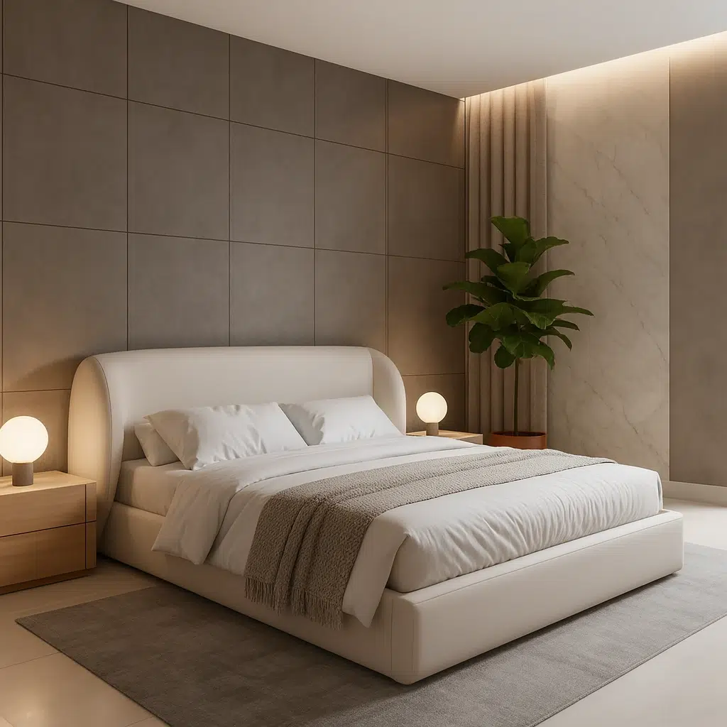 Zen Curved Upholstered Bed