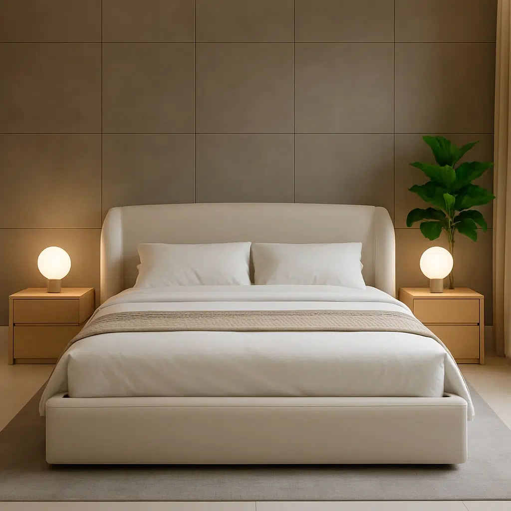 Zen Curved Upholstered Bed