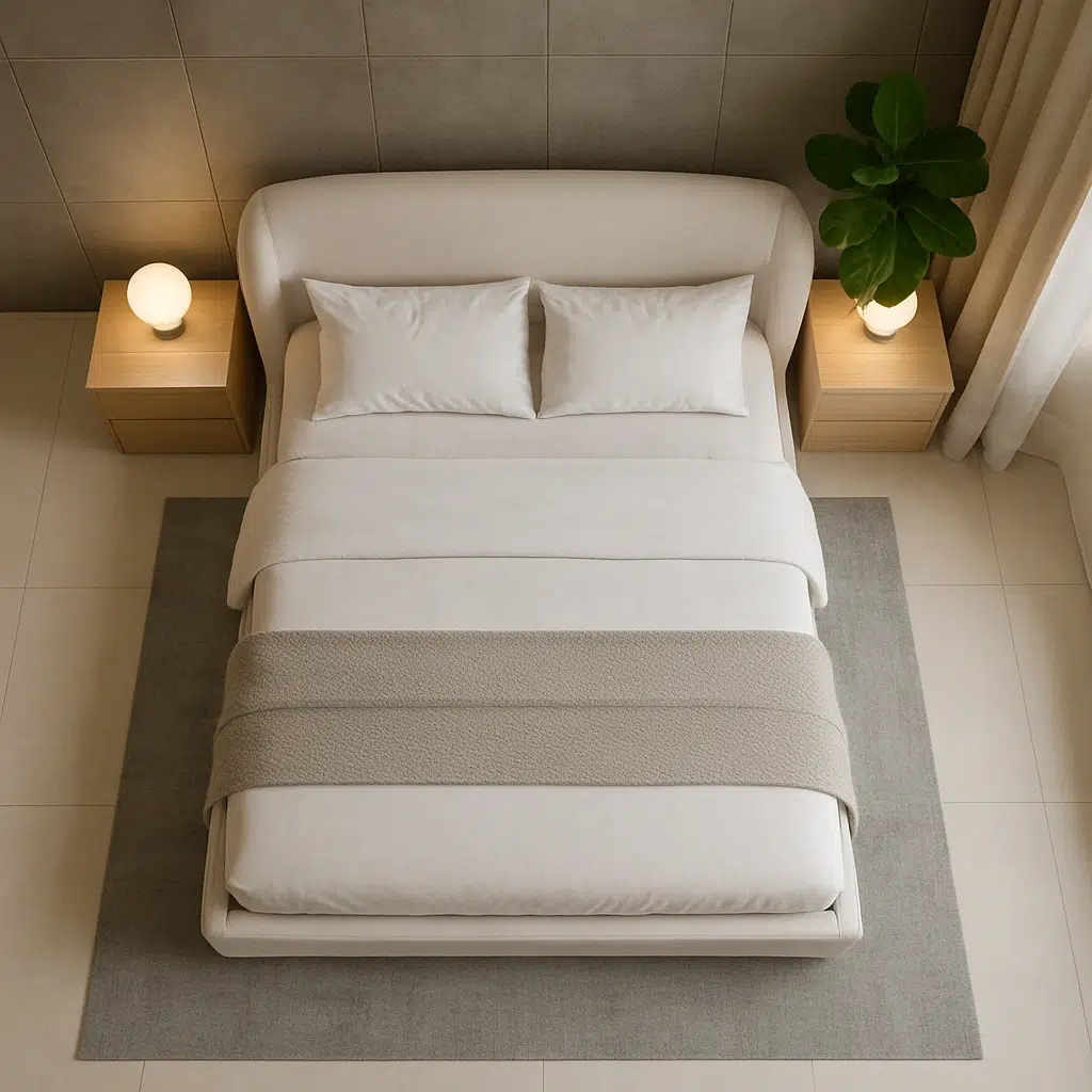 Zen Curved Upholstered Bed