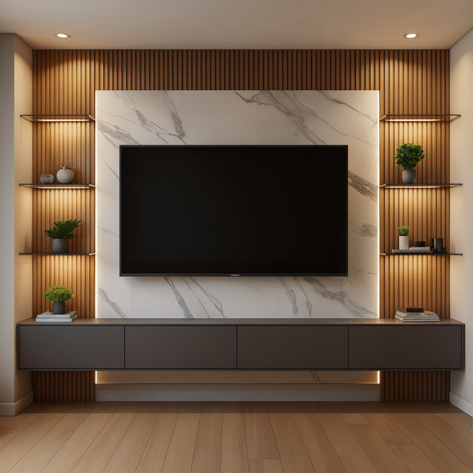 Douma Modern Entertainment Wall Unit…