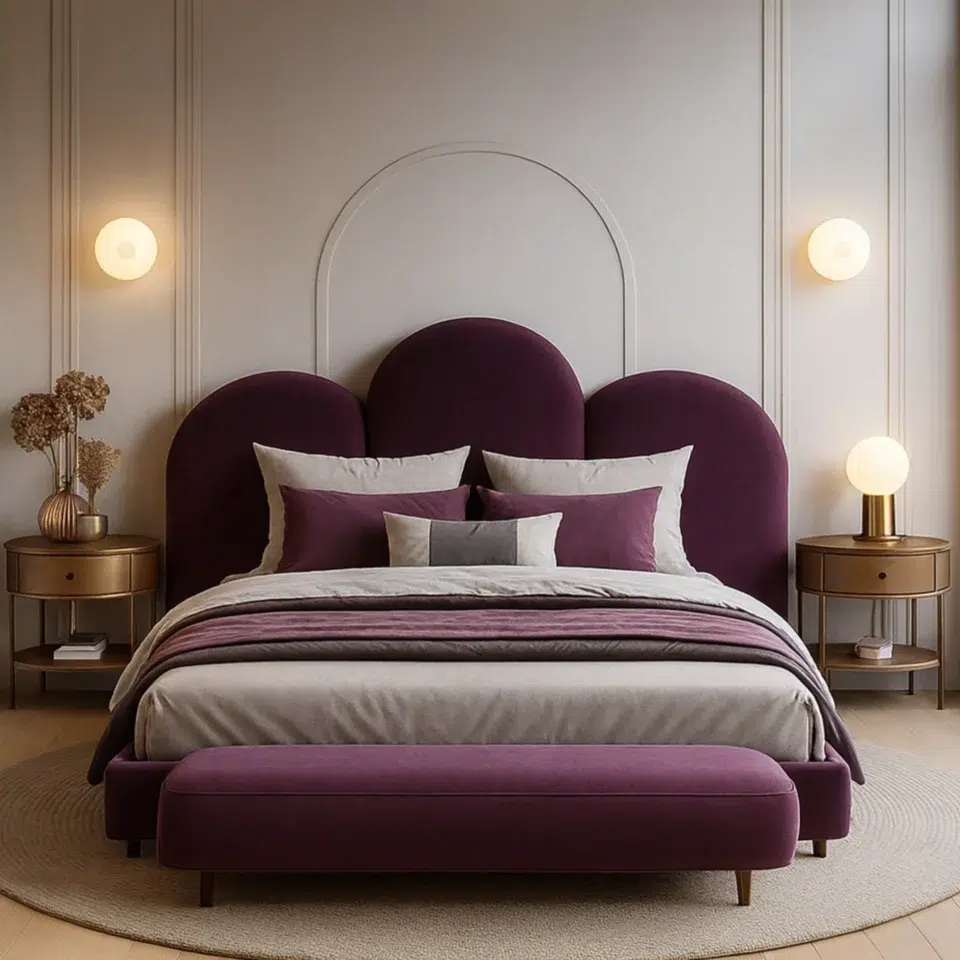 Curved Headboard Bed