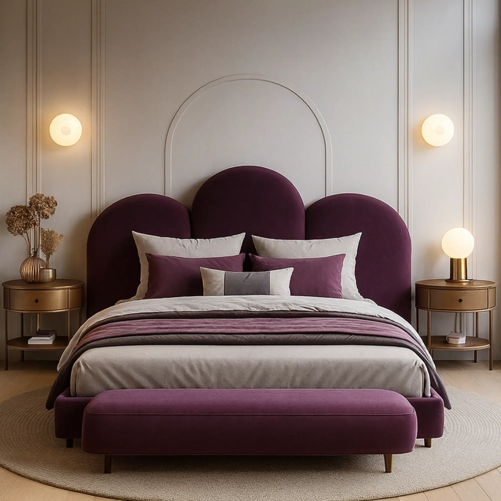 Curved Headboard Bed