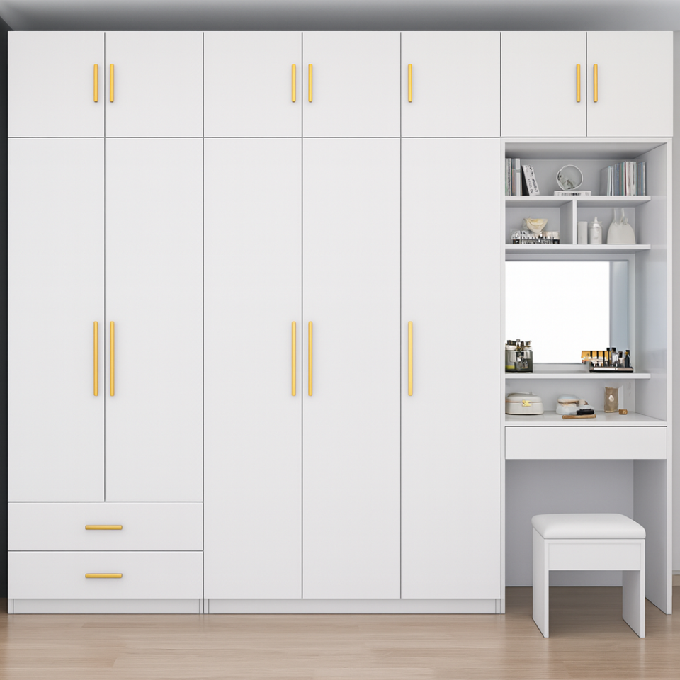 Redder Modern Wall-Mounted Wardrobe With Study Unit