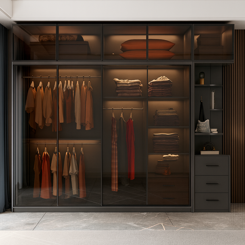 Iokip Wardrobe with a glass door