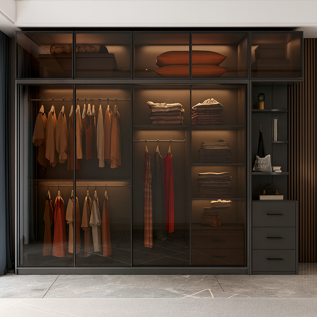 Iokip Wardrobe with a glass door