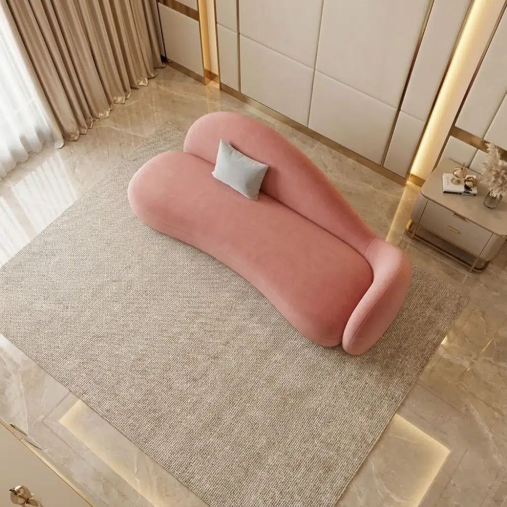 Blush Flow Modern Sculptural Chaise Lounge
