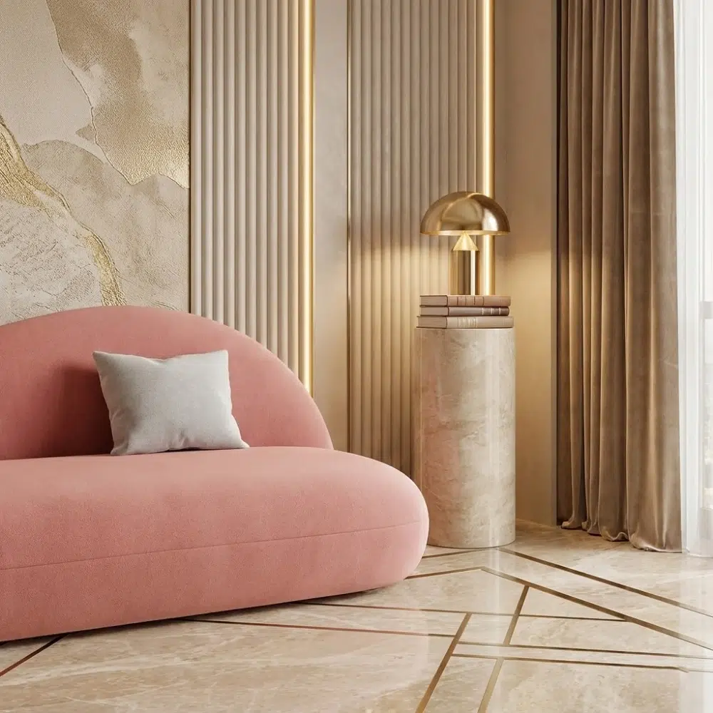 Blush Flow Modern Sculptural Chaise Lounge