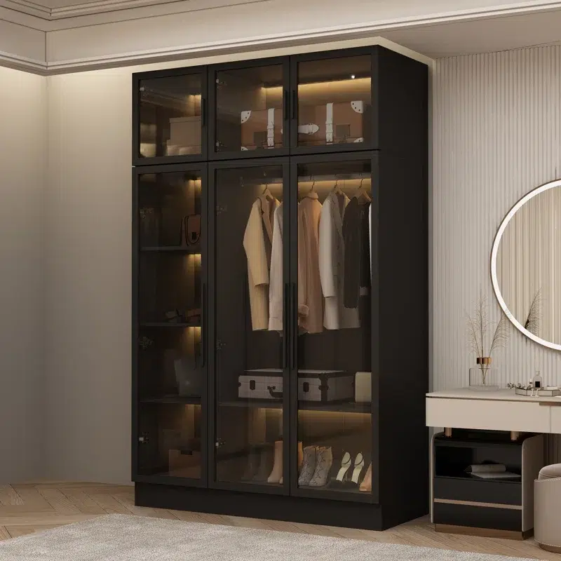 CrownCraft Luxury Glass Wardrobe…