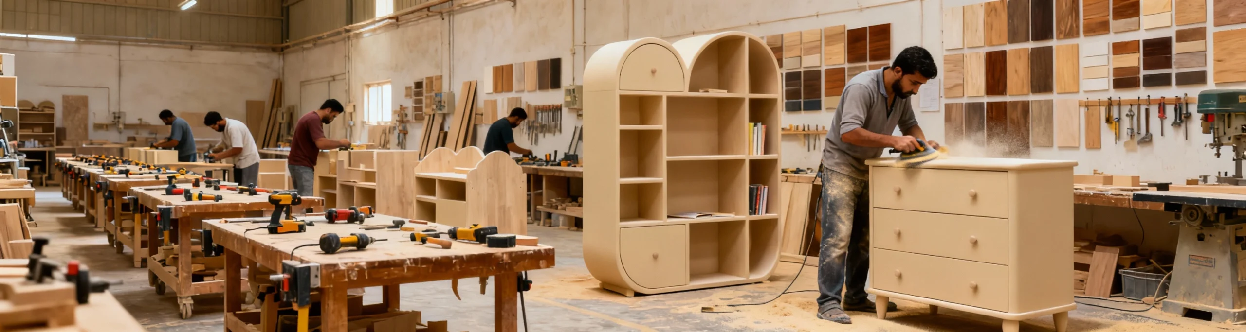 Dubai furniture makers building custom kids beds wardrobes professional workshop UAE