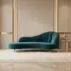 Emerald Curve Modern Velvet Chaise Lounge