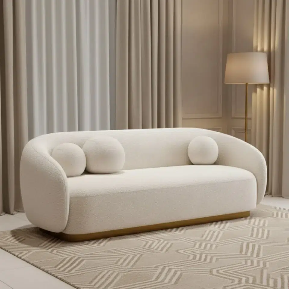 Luxury Bouclé Chaise Lounger