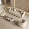 Luxury Bouclé Chaise Lounger