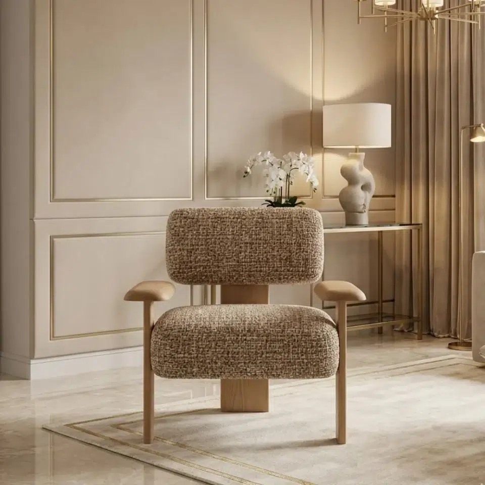 Luxury Designer Bouclé Arm chair…